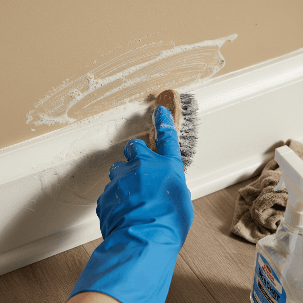 Deep cleaning service focused on detailed scrubbing